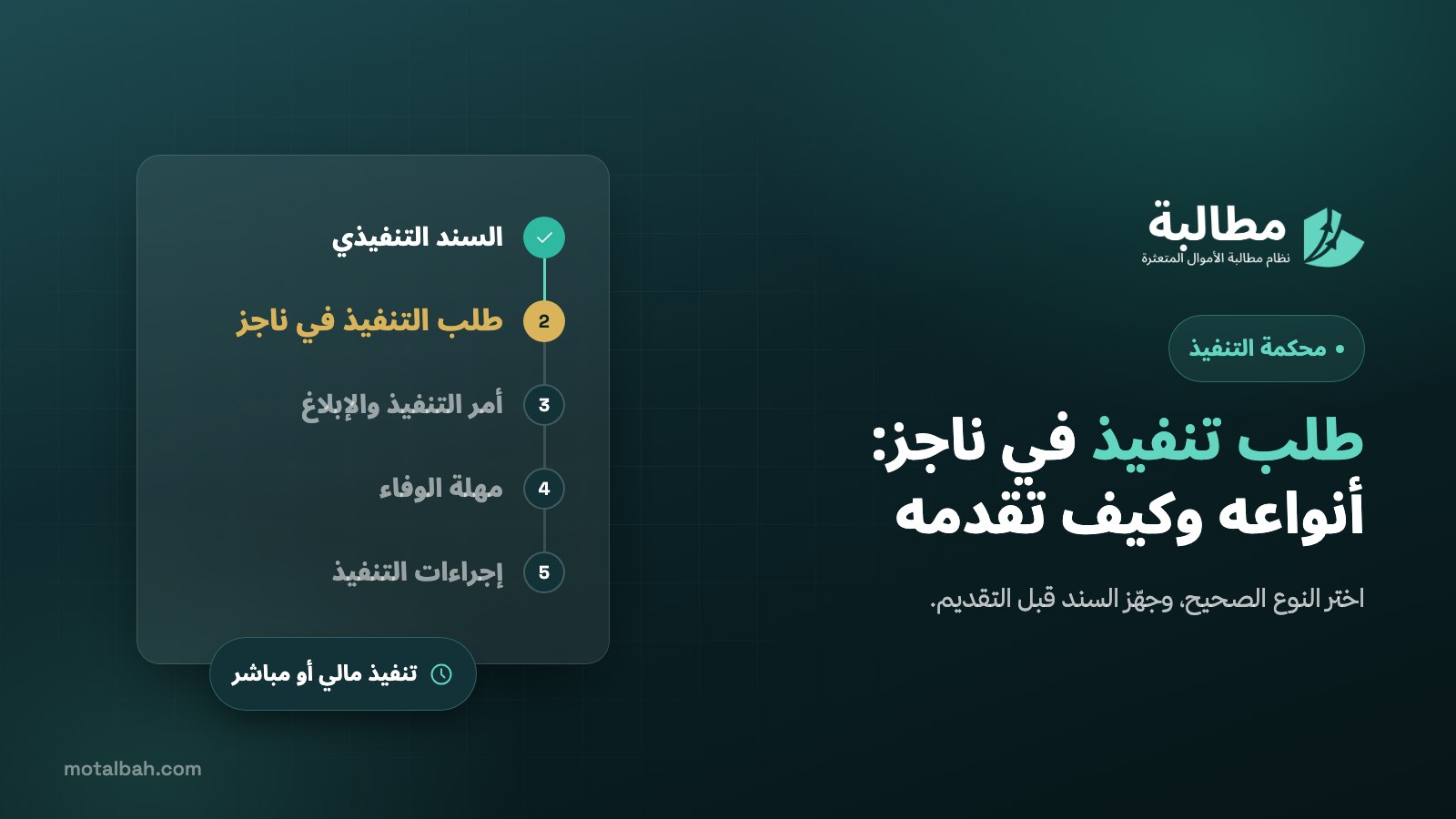 طلب تنفيذ في ناجز: أنواعه وكيف تقدمه خطوة بخطوة