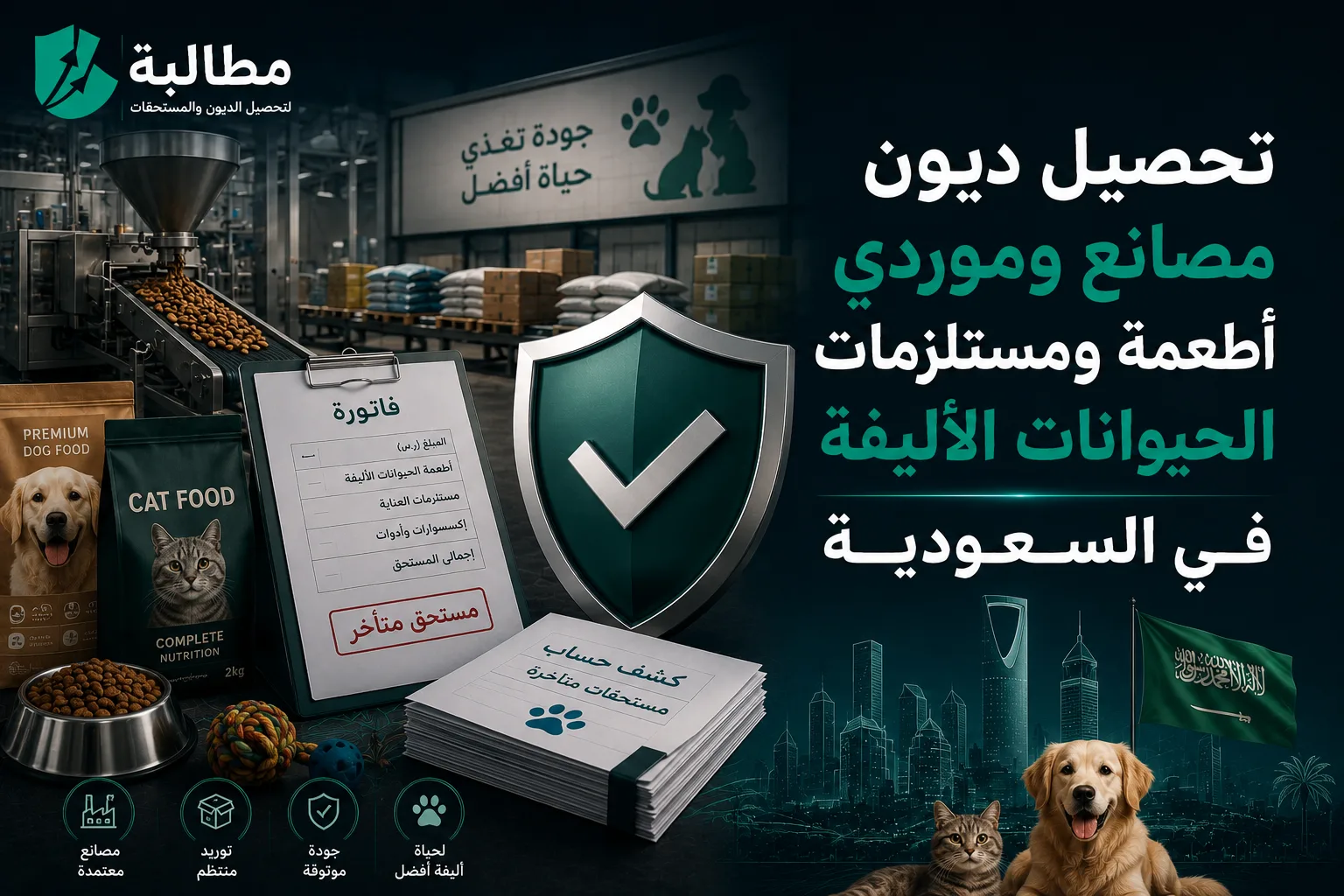 تحصيل ديون مصانع وموردي أطعمة ومستلزمات الحيوانات الأليفة في السعودية